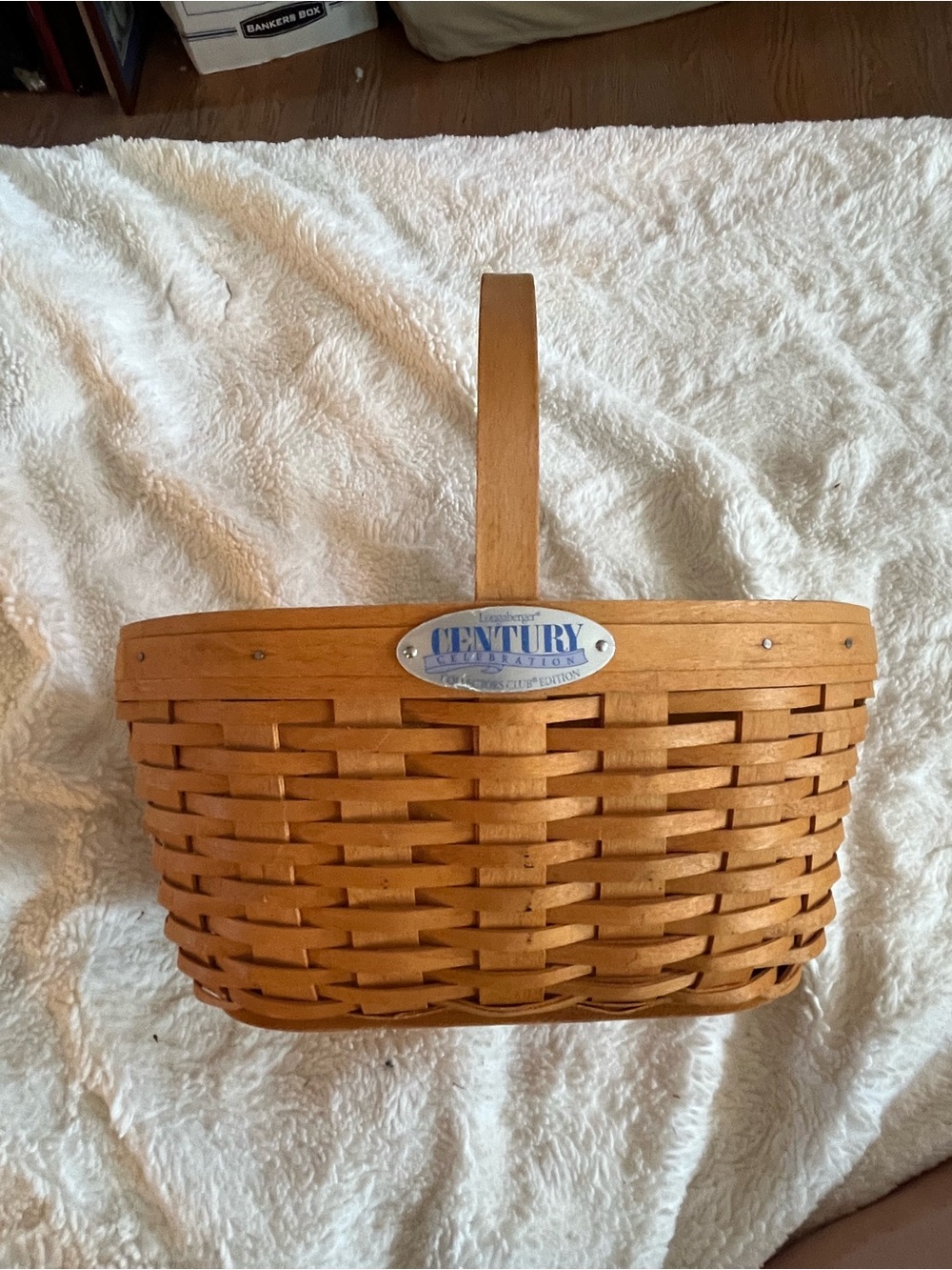 Longaberger Natural Brown Woven Handled Basket